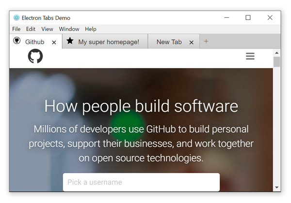 Electron Tab Demo